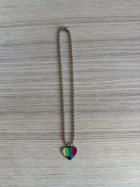 Rainbow heart necklace
